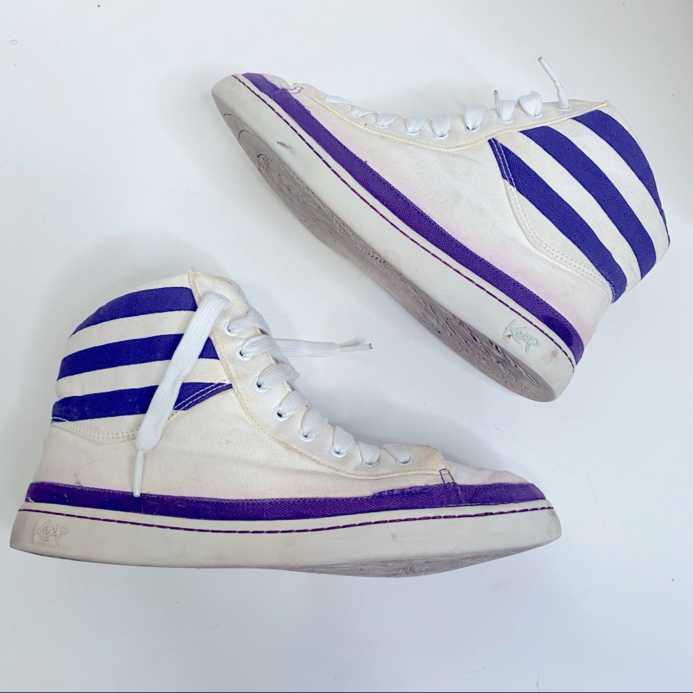 Purple & White Cavas Sneakers by KEEP 👟